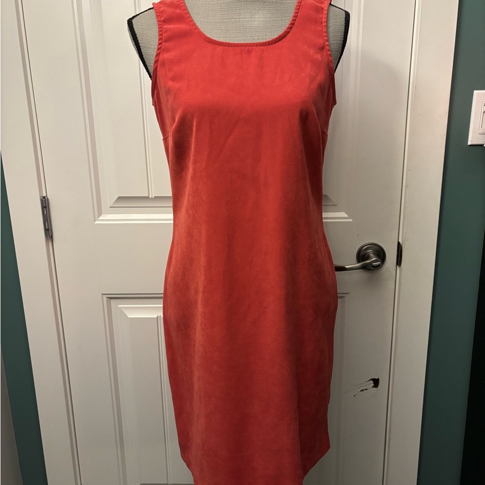 Sleeveless Suede-feel Midi Dress